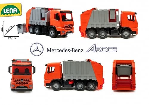Lena GIGA TRUCKS Garbage truck Arocs, Jäteauton pienoismalli, Garbage truck, 3 vuosi/vuosia, Muovi, Harmaa, Oranssi