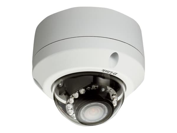 D-Link DCS-6315 - Nätverksövervakningskamera - kupol - utomhusbruk - väderbeständig - färg (Dag&Natt) - 1280 x 720 - varifokal - ljud - LAN 10/100 -