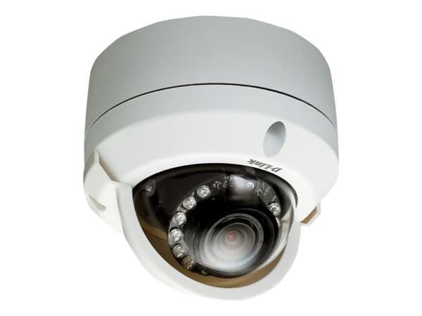 D-Link DCS-6315 - Nätverksövervakningskamera - kupol - utomhusbruk - väderbeständig - färg (Dag&Natt) - 1280 x 720 - varifokal - ljud - LAN 10/100 -