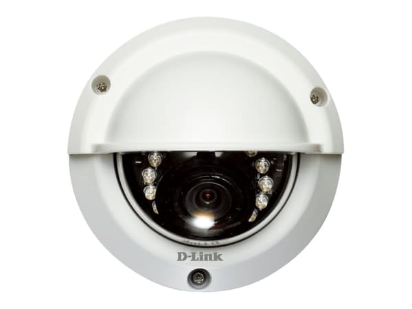D-Link DCS-6315 - Nätverksövervakningskamera - kupol - utomhusbruk - väderbeständig - färg (Dag&Natt) - 1280 x 720 - varifokal - ljud - LAN 10/100 -