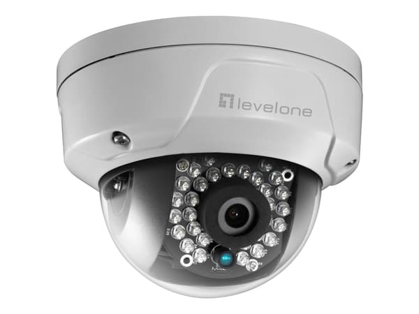 LevelOne GEMINI series FCS-3402 - Nettverksovervåkingskamera - kuppel - utendørs, innendørs - hærverks- / værbestandig - farge (Dag og natt) - 2 MP - Hvit