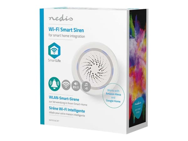 Nedis WIFISI10CWT, Langaton sireeni, Sisätila, 85 dB, Valkoinen