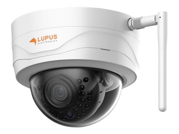 LUPUSNET HD - LE204 - Nätverksövervakningskamera - kupol - färg (Dag&Natt) - 3 MP - 2304 x 1296 - fast lins - trådlös - Wi-Fi - LAN 10/100 - MJPEG, H Svart, Vit
