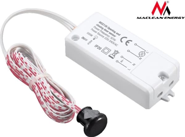 Maclean PIR-sensor på/av for dører, MCE135, rekkevidde 5-6 cm, maks 500W (MCE135)