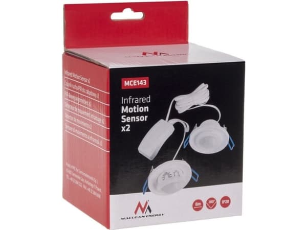 Maclean Dual PIR bevegelsessensor innfelt (MCE143)