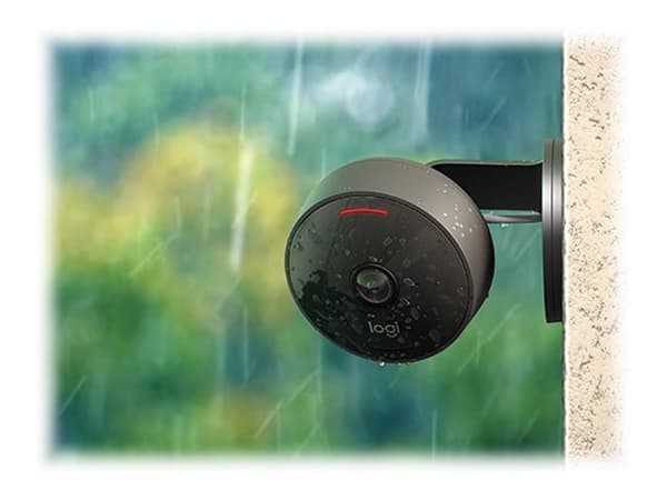 Logitech Circle View, IP-turvakamera, Sisätila ja ulkotila, Langaton, Pöytä/Seinä, Grafiitti, Bullet