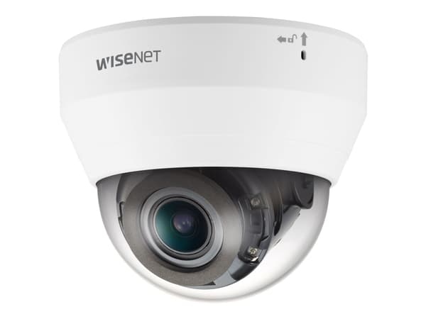 Hanwha Vision WiseNet Q QND-6082R - Nettverksovervåkingskamera - kuppel - farge (Dag og natt) - 2 MP - 1920 x 1080 - 1080p - motorisert - lyd - samme Hvit