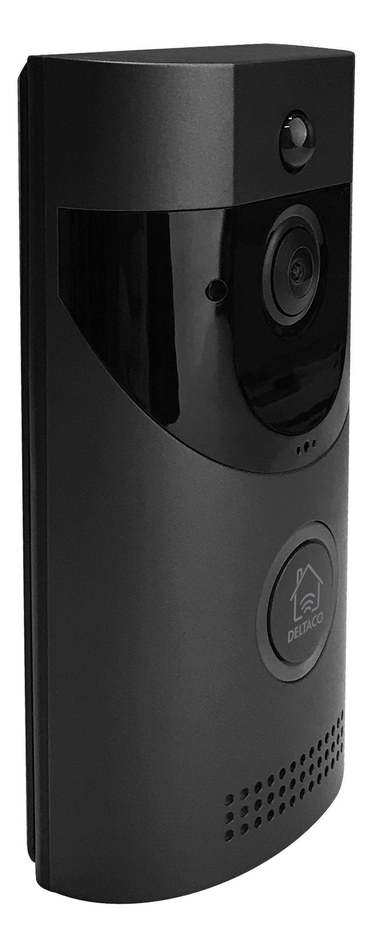 DELTACO SH-DB01 Dørklokke med kamera, IP44, Wi-Fi 802.11b/g/n, sort