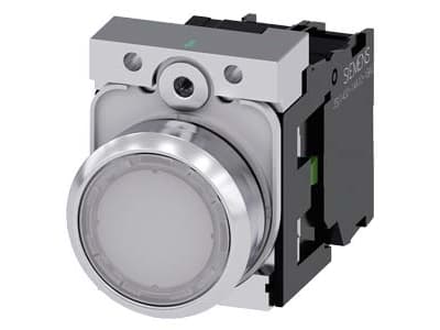 Siemens 3SU1152-0AB60-1BA0, Metalli, Muovi, Musta, Hopea, Valkoinen, 320 V, 30 mm, 60,7 mm, 40 mm