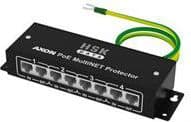 AXON [PoE Multi NET Protector] - verkon ylijännitesuoja PoE-ratkaisuihin (4 RJ45-kanavaa 10/100 Mb/s verkoille, metalli)