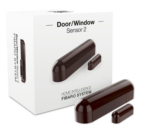 Fibaro Door/Window Sensor 2 - Dør- og vindusensor - trådløs - Z-Wave Plus - mørk brun
