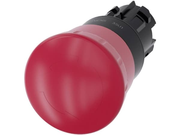 Nødstop paddehatte trykknap, 22 mm, rund, plastik, rød, 40 mm, låsende 3SU1000-1HB20-0AA0