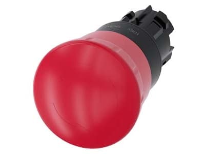 Nødstop paddehatte trykknap, 22 mm, rund, plastik, rød, 40 mm, låsende 3SU1000-1HB20-0AA0