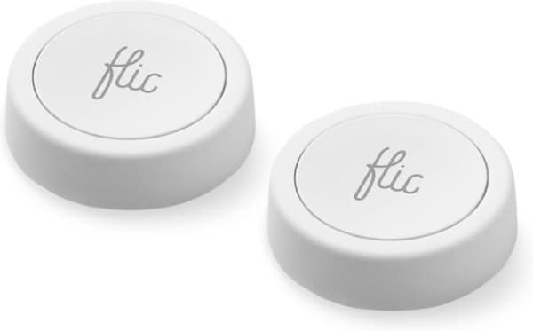 "Flic Smart Button Double Kit" - programmerbara smarta knappar (2 knappar, metallklämma, limsats)