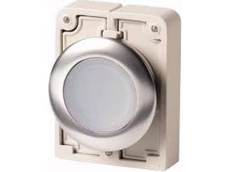 Eaton M30C-FDL-W Tryckknapp platt, rund, förkromad vit 1 st