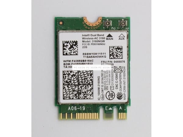 Intel Dual Band Wireless-AC 3160 - Nätverksadapter - M.2 Card - Bluetooth 2.1 EDR, Bluetooth 2.1, Bluetooth 3.0 HS, Bluetooth 3.0, Bluetooth 4.0, Wi-