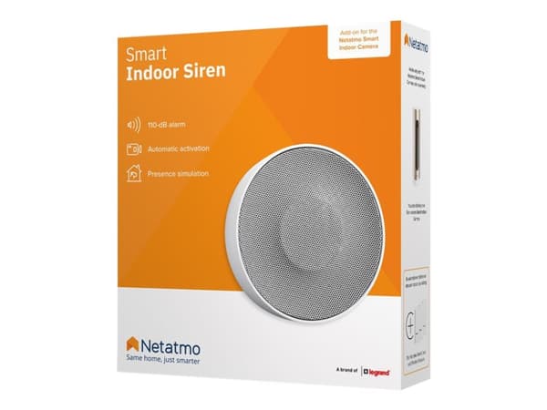 Netatmo NA-NIS01, Langaton sireeni, Sisätila, 110 dB, Valkoinen, Android 5.0, Android 5.1, Android 6.0, Android 7.0, Android 7.1, Android 7.1.2, Andr