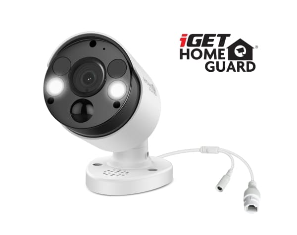iGET HOMEGUARD, IP-säkerhetskamera, Inomhus & utomhus, Kabel, 40 m, Innertak/vägg, Vit Vit