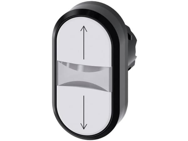 Painike valaistu kaksinkertainen 22mm pyöreä valkoinen muovi: nuoli ylös / nuoli 3SU1001-3AB66-0AN0