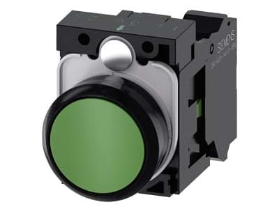 Siemens 3SU1100-0AB40-3BA0, Plastikk, Svart, Grønn, 500 V, 30 mm, 60,7 mm, 40 mm