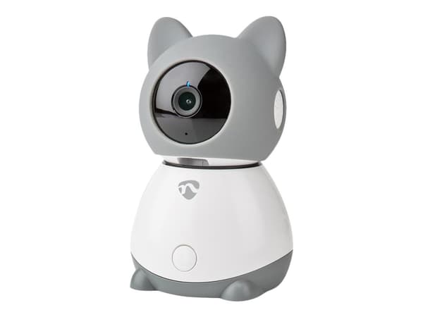 Nedis SmartLife WIFICI30CGY - Nätverksövervakningskamera - inomhusbruk - färg (Dag&Natt) - 2 MP - 1920 x 1080 - 1080p - fast lins - ljud - trådlös - Grå, Vit