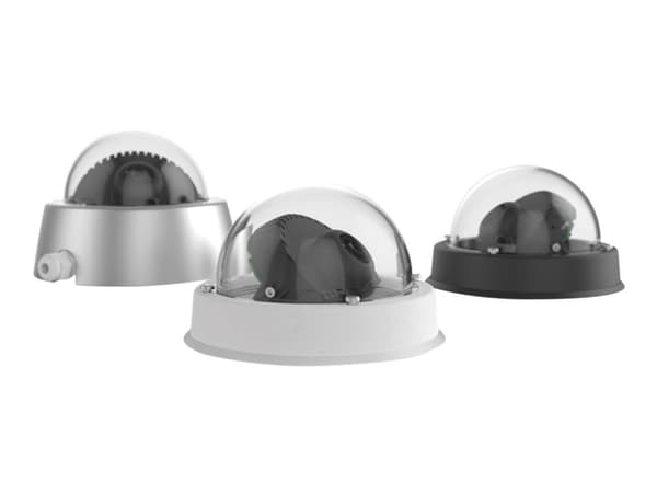 MOBOTIX IndoorDome Mx-v26B-6D - Nätverksövervakningskamera - kupol - inomhusbruk - vandalsäker - färg - 6 MP - 3072 x 2048 - LAN 10/100 - MJPEG, H.26 Svart, Vit