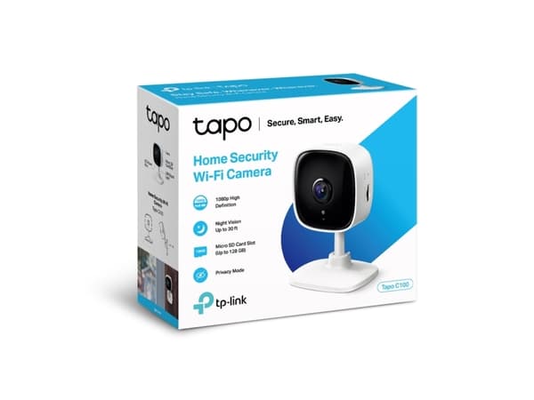TP-Link Tapo C110, IP-sikkerhetskamera, Innendørs, Trådløs, FCC, IC, CE, NCC, Bord, Hvit, Sort