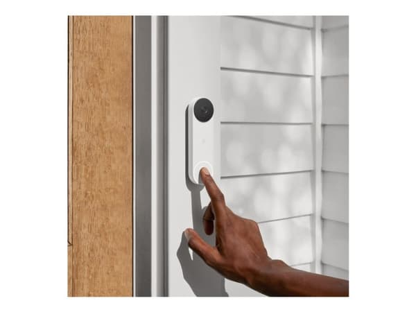 Google Nest - Dørklokke - med kamera - trådløs - 802.11b/g/n, Bluetooth LE - 2.4 Ghz - snø