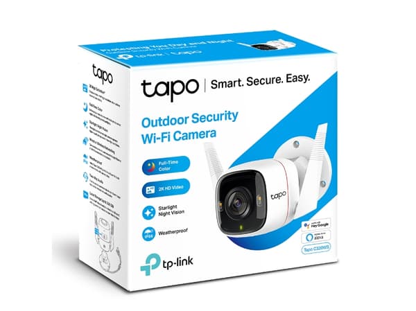 Tapo C320WS - Nettverksovervåkingskamera - Utendørs - Støvtett / Værbestandig - Farge (dag / natt) - 4 MP - 2160 x 1440 - 2160p - Fast brennvidde - L
