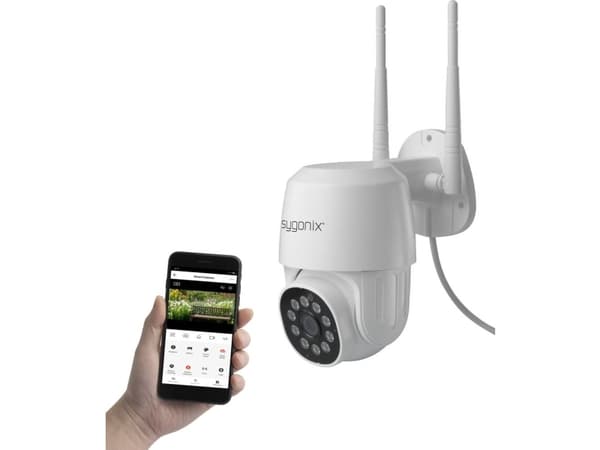 Sygonix PTZ WLAN SY-4760960 LAN, WLAN IP-overvåkingskamera 1920 x 1080 piksler (SY-4760960)