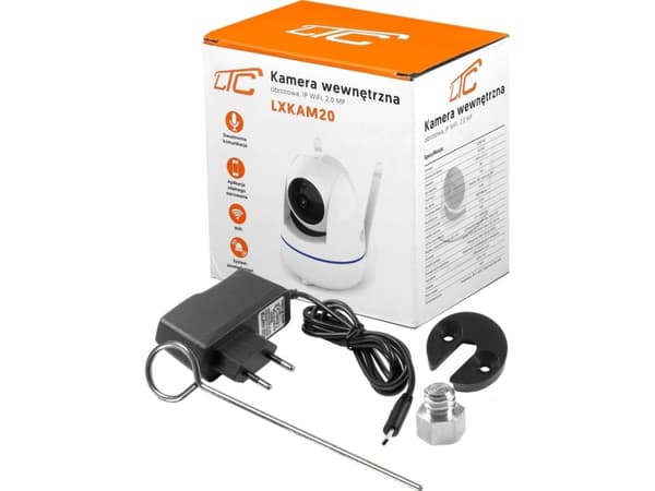 LTC IP-kamera LTC PTZ-kamera sisätiloissa, WiFi, 2.0MP, MicroSD-128GB.