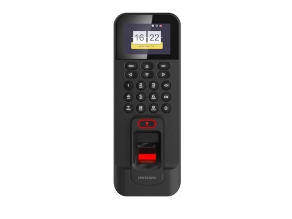Hikvision Digital Technology K1T804, Peruskulkukortinlukija, Sormenjälkilukija, Käyttökoodin lukija, Wi-Fi, Käyttökoodin lukija