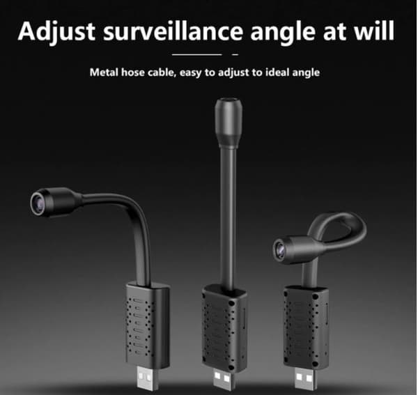 USB Spionkamera, 1080p Full HD, Diskret IP-Kamera, IR Mörkersyn, rörelseaktivering