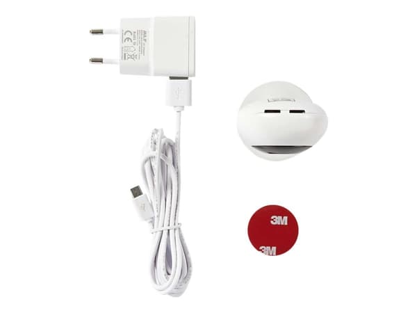 Nedis SmartLife WIFICI06CWT - Nettverksovervåkingskamera - innendørs - farge (Dag og natt) - 2 MP - 1920 x 1080 - 1080p - lyd - trådløs - Wi-Fi - DC