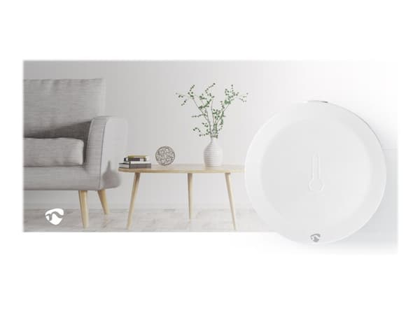 Nedis Smart Climate Sensor - Temperatur- og fuktighetssensor - trådløs - ZigBee - 2.4 - 2.4835 GHz - hvit