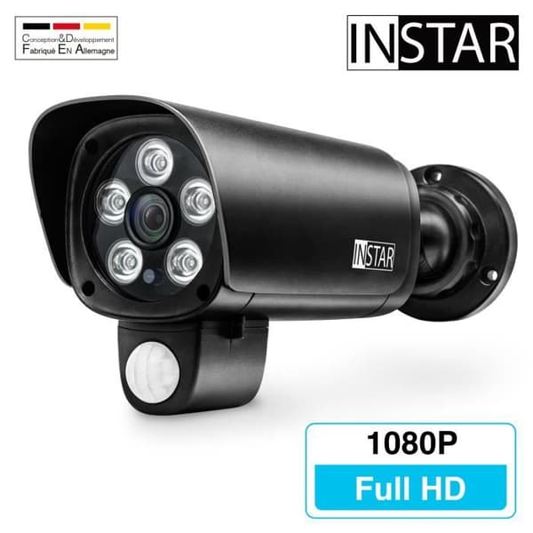 INSTAR IN-9008 Full HD IP-kamera Trådlös övervakning WiFi Utomhussäkerhet 1080P WDR PIR IP65 Night vision P2P Motoriserad DDNS Svart