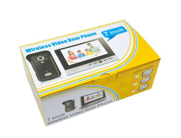 Trådlös videoporttelefon, Tvåvägskommunikation, Mörkerseende, Videoinspelning, 7" skärm