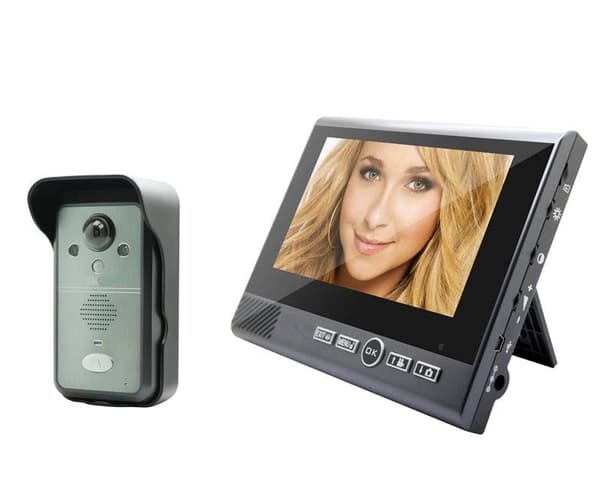 Trådlös videoporttelefon, Tvåvägskommunikation, Mörkerseende, Videoinspelning, 7" skärm