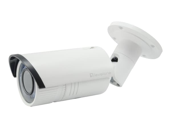 LevelOne FCS-5060 - Nätverksövervakningskamera - utomhusbruk - väderbeständig - färg (Dag&Natt) - 2 MP - 1920 x 1080 - f14-montering - automatisk iri Vit
