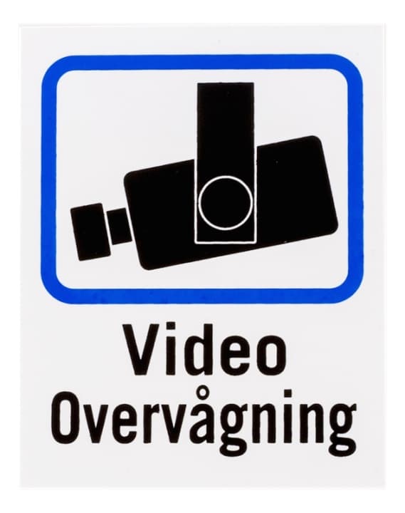 DELTACO Danish TV/Video surveillance sign in plastic, 8x10cm, 2-pack