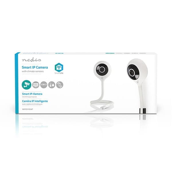 Nedis SmartLife Sisäkamera | Wi-Fi | Full HD 1080p | MicroSD (ei sisälly) / Pilvipalvelutallennus (valinnainen) | Liiketunnistimella | Yökuvaus | Valk