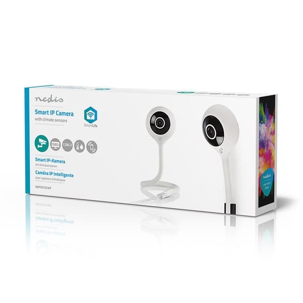 Nedis SmartLife Sisäkamera | Wi-Fi | Full HD 1080p | MicroSD (ei sisälly) / Pilvipalvelutallennus (valinnainen) | Liiketunnistimella | Yökuvaus | Valk
