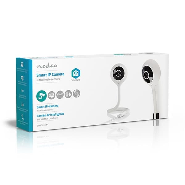 Nedis SmartLife Sisäkamera | Wi-Fi | Full HD 1080p | MicroSD (ei sisälly) / Pilvipalvelutallennus (valinnainen) | Liiketunnistimella | Yökuvaus | Valk