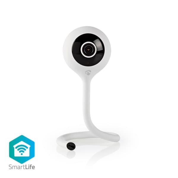 Nedis SmartLife Sisäkamera | Wi-Fi | Full HD 1080p | MicroSD (ei sisälly) / Pilvipalvelutallennus (valinnainen) | Liiketunnistimella | Yökuvaus | Valk Valkoinen