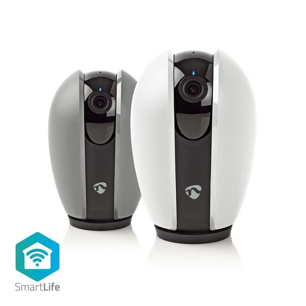 Nedis SmartLife Inomhus Kamera | Wi-Fi | Full HD 1080p | Panorera lutning | microSD (ingår inte) / Molnlagring (tillval) | Med rörelsesensor | Nattsik