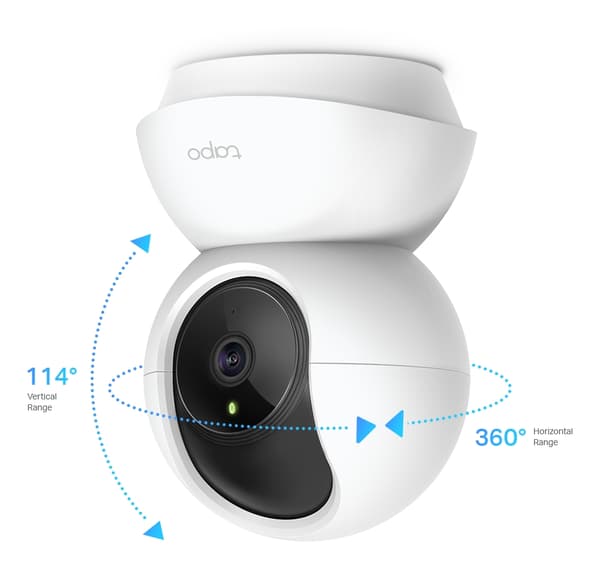 tplink Pan/Tilt Wi-Fi-kamera for hjemmesikkerhet, høyoppløselig video