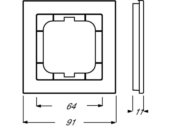 BUSCH JAEGER dekkramme 1-fold studio hvit 1721-284 ( 2CKA001754A4331 )