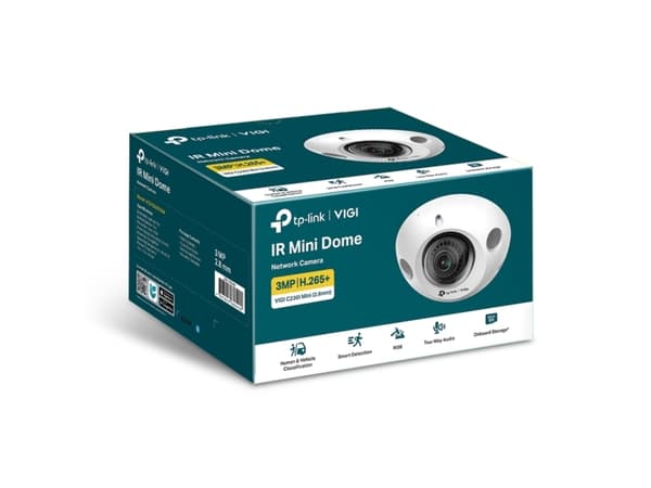 TP-Link VIGI C230I MINI(2.8MM), IP-säkerhetskamera, Inomhus & utomhus, Kabel, CE/VCCI/BSMI/KC/ONVIF, Tak, Vit