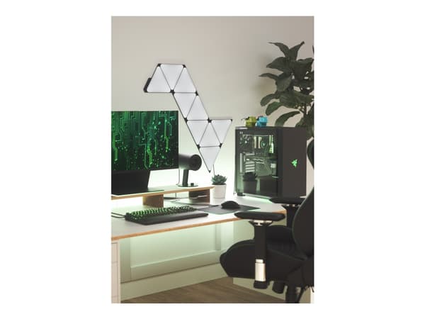 Nanoleaf Shapes Expansion pack - Lyspanelsett - LED - 230 x 200 mm - 1.5 W - 16 millioner farger - 1200-6500 K - trekant - svart