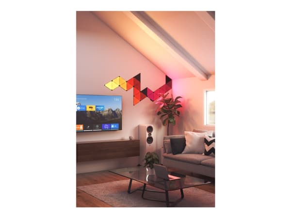 Nanoleaf Shapes Expansion pack - Lyspanelsett - LED - 230 x 200 mm - 1.5 W - 16 millioner farger - 1200-6500 K - trekant - svart